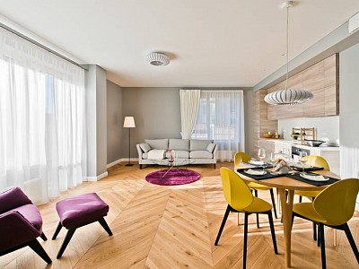 Chevron parquet in Natural Oak colour