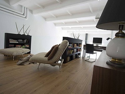 Loft interior featuring engineered floors in Natural Oak colour