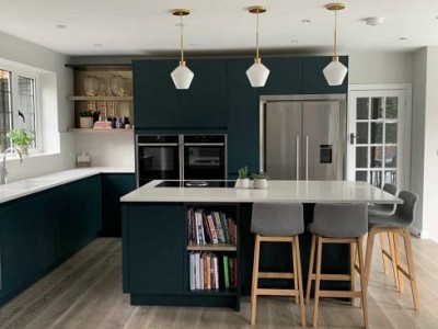 Oak floors in Waterfall colour, project by Georgie Hall interior design UK