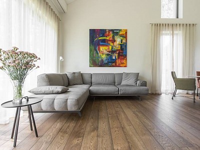 Oak floors and oak doors in Walnut colour