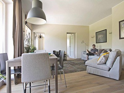 Grey wood flooring planks