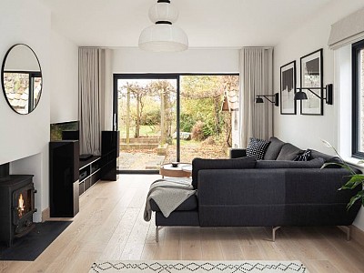 Ivory colour oak wood floors, project in Cambridge by Katie Malik Studio