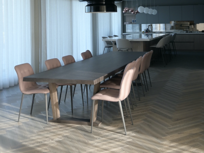 Sustainable wood floors in Ocean Breeze colour: lake house at the Lakes by YOO