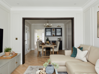 Herringbone oak flooring in Stanmore, London