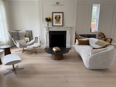 Engineered wood floors in Ascot family home - Ivory colour