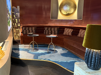 Diamond oak parquet in Chiana colour for 'Date Night' room at WOW!house, Design Centre Chelsea Harbour