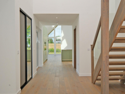 Oak floors, doors and stairs in Graphite colour