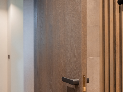 Engineered oak floors and Flemish oak doors in the Silver Dust colour, Select grade