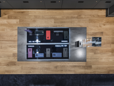 Natural Oak wood floors at the Samsung store