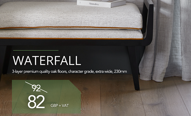 GENUINE FACTORY OFFER: EXTRA WIDE OAK WOOD FLOORBOARDS IN WATERFALL COLOUR