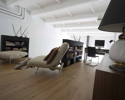 Loft interior featuring engineered floors in Natural Oak colour