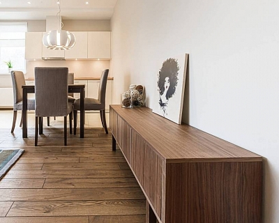 Dark oak wood floors in Ebony colour