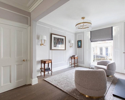Engineered oak wood flooring in London, Ovington Street, Graphite colour