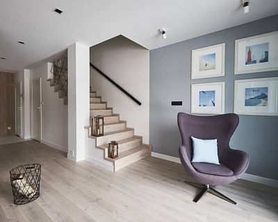 Nordic White engineered wood floors for family home