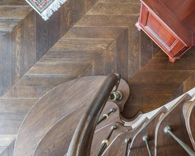 Chevron wood flooring in Chiana colour