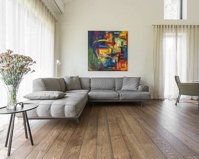 Oak floors and oak doors in Walnut colour