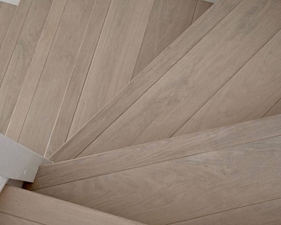 Oak stair cladding in Surrey, Nordic White colour