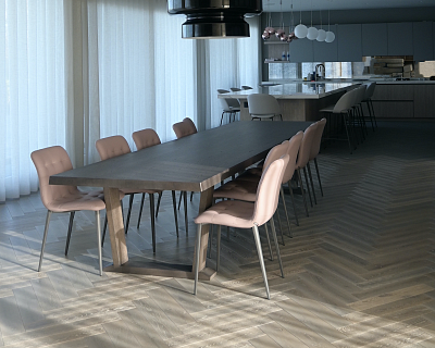 Sustainable wood floors in Ocean Breeze colour: lake house at the Lakes by YOO