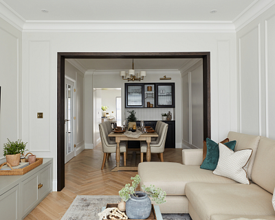 Herringbone oak flooring in Stanmore, London