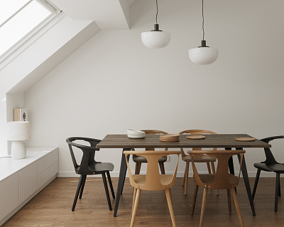 Oak stairs an engineered oak floors in Walnut colour: two-storey family home