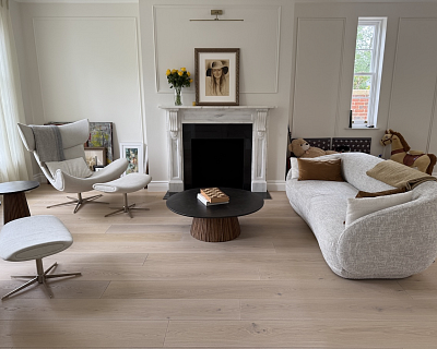 Engineered wood floors in Ascot family home - Ivory colour