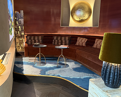 Diamond oak parquet in Chiana colour for 'Date Night' room at WOW!house, Design Centre Chelsea Harbour