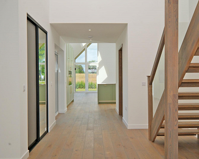 Oak floors, doors and stairs in Graphite colour