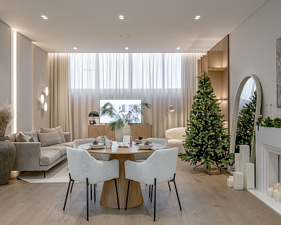 Interior showroom with engineered oak flooring in Granola colour, Original grade