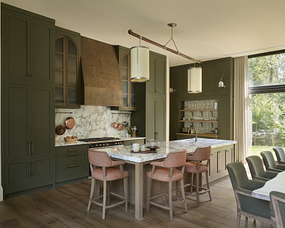 Wide oak floorboards in a Tobacco colour at the Woodland Estate, Cotswolds