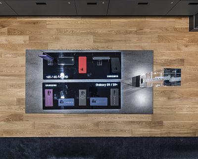 Natural Oak wood floors at the Samsung store