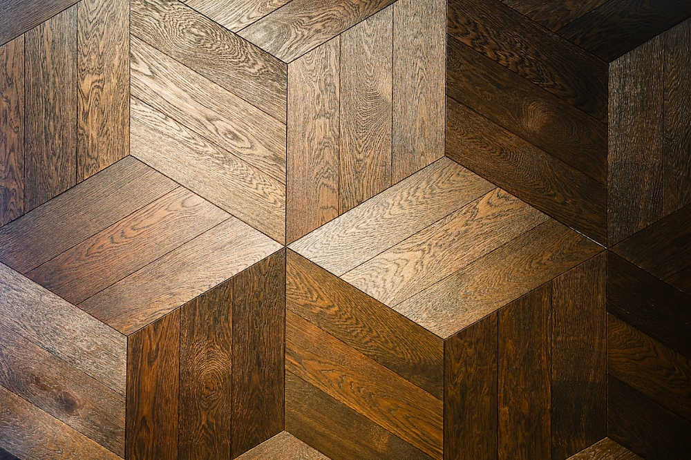 Ecohardwood's Diamond parquet flooring in various interior design styles