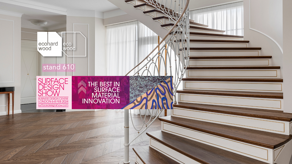 Ecohardwood's Double Oak Wood Flooring in London, at Surface Design Show 2024