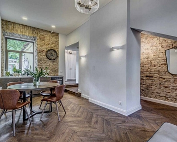 Chevron parquet in Walnut colour