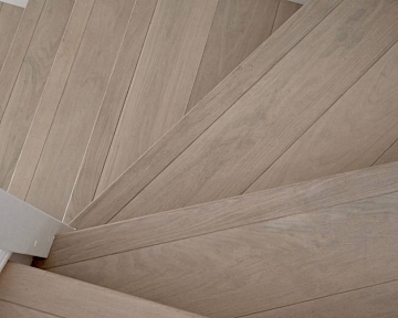 Oak stair cladding in Surrey, Nordic White colour