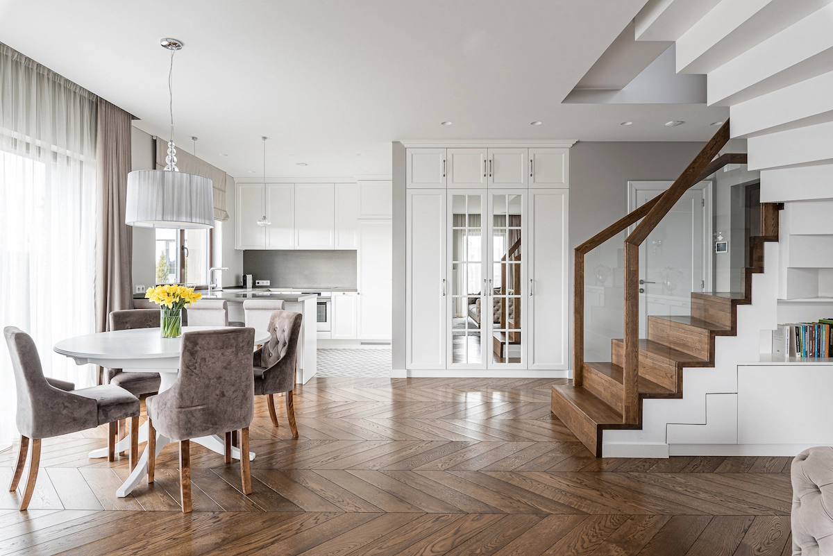 Oak Chevron flooring